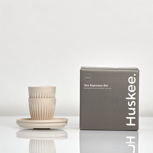 Huskee Cup - 3oz Espresso Set - Natural